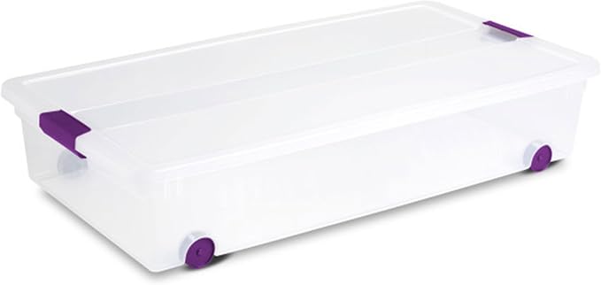 Sterilite 8-Pack 60 Quart ClearView Latch Box, Wheeled Underbed Organizer Bins - Image 9