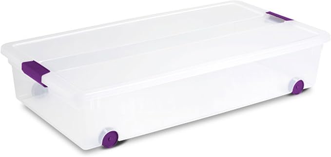 Sterilite 16-Pack 60 Quart ClearView Latch Box, Wheeled Underbed Organizer Bins - Image 9