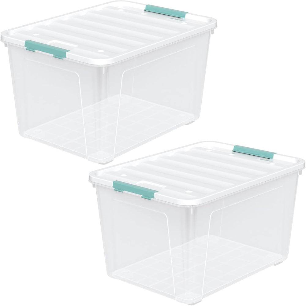 Zopnny 2-Pack Large Latching Box, 85 Quart Plastic Storage Bin