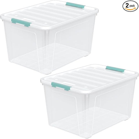 Zopnny 2-Pack Large Latching Box, 85 Quart Plastic Storage Bin by Zopnny