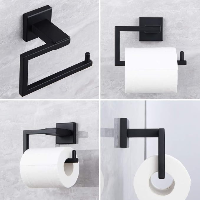 Matte Black Toilet Paper Holder SUS 304 Stainless Steel Wall Mounted Toilet - Image 3