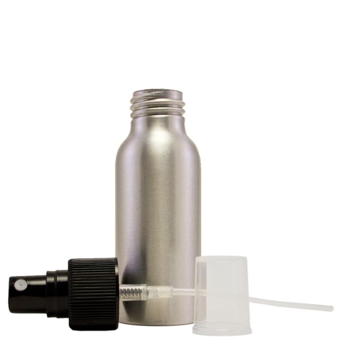 2 fl oz Aluminum Bottle with Black Spray Cap - Image 2
