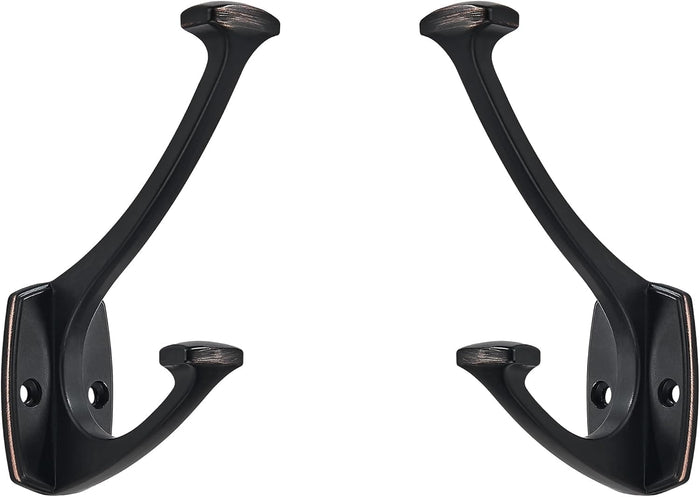 10 Pack Oil Rubbed Bronze Hooks Decorative Heavy Duty Solid Large Coat Hooks for Towel Hanging Coats Robe Wall Mounted Towel Bags Door Back Bathroom wall Hook.