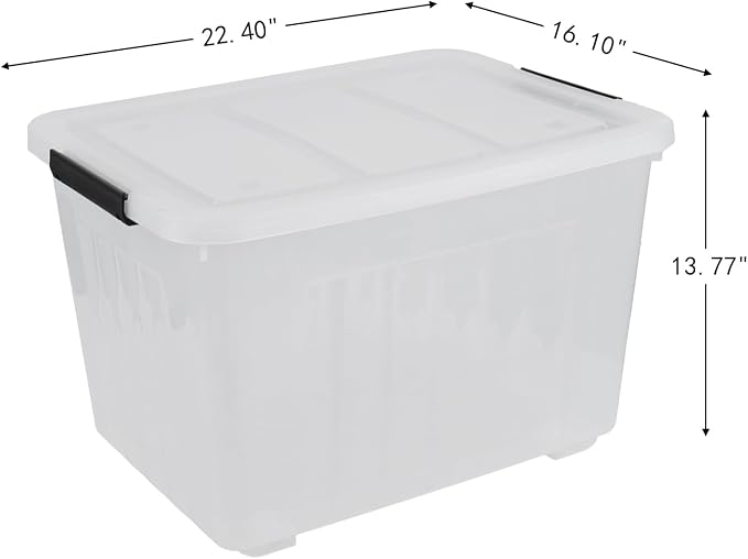 70 Quart Clear Plastic Large Storage Box - Image 3