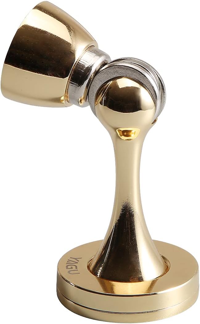 YAGU 1 Pack Magnetic Door Stopper Catch, Zinc Alloy Bright Gold Door Stops by YAGU