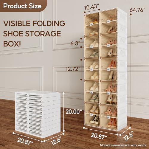 ANTBOX Shoe Organizer Storage Box, Portable Folding Shoe Rack For Closet With...
