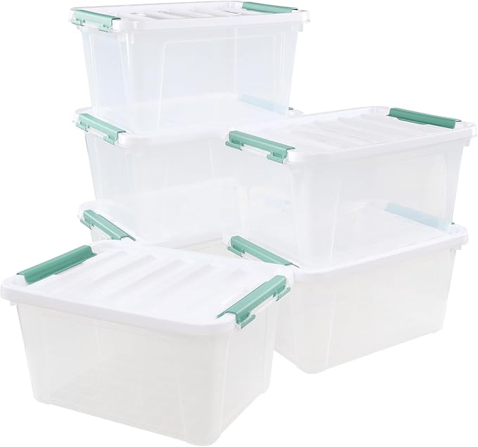 6-Pack Clear Storage Latch Bins, 20 L Plastic Storage Boxes - Image 7