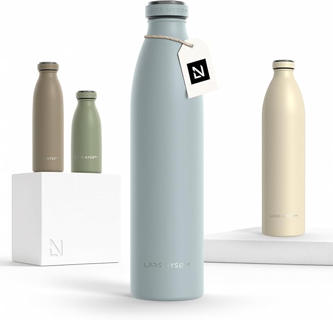 LARS NYSØM Stainless Steel Insulated Water Bottle 12oz 17oz 25oz 34oz 51oz | by LN