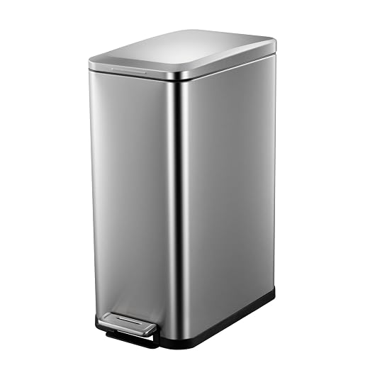 13.2 Gallon / 50L Kitchen Trash Can, Slim Stainless Steel Garbage Can by Unknown