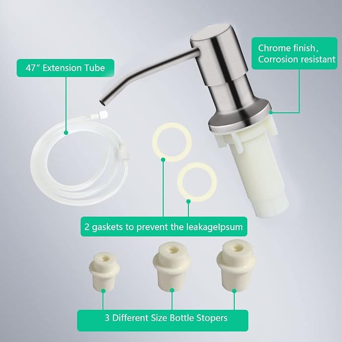 Soap Dispenser for Kitchen Sink, Built in Sink Soap Dispenser, Countertop Soap - Image 7