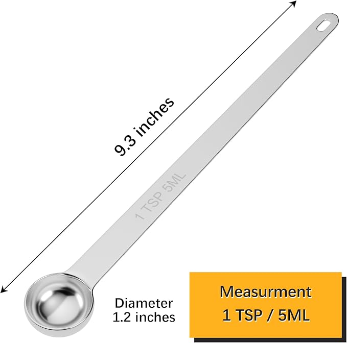 1PCS 1Tsp Extra Long Handle Measuring Spoon, Single Stainless Steel Individual - Image 2