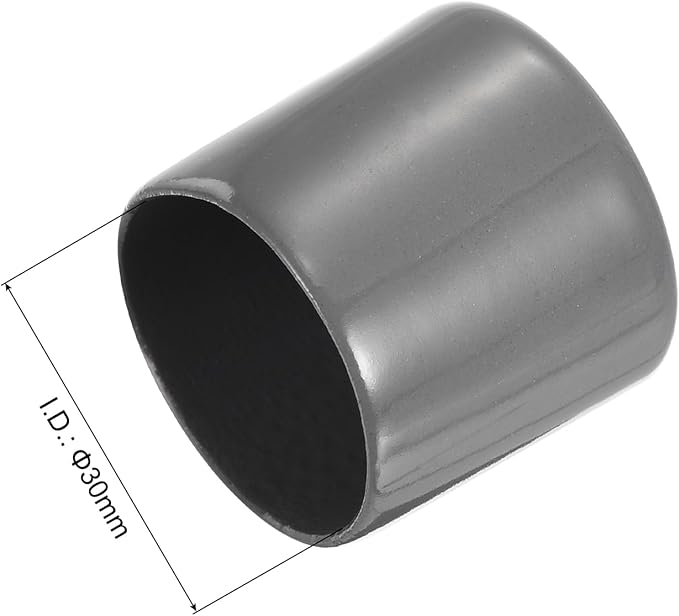 uxcell 20pcs Rubber End Caps 30mm ID Vinyl Cap Cover Screw Protectors Dark Grey - Image 3