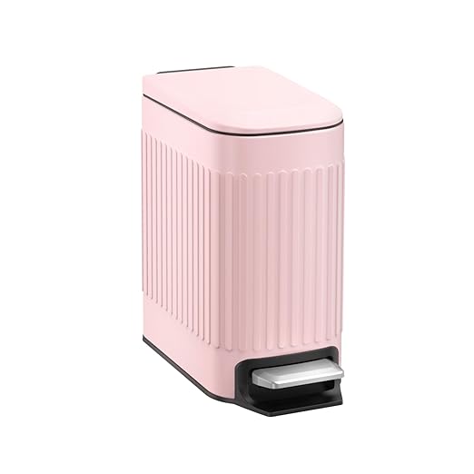 TrashAid Pink Bathroom Trash Can, 1.6 Gallon Stainless Steel Small Garbage Can by TrashAid