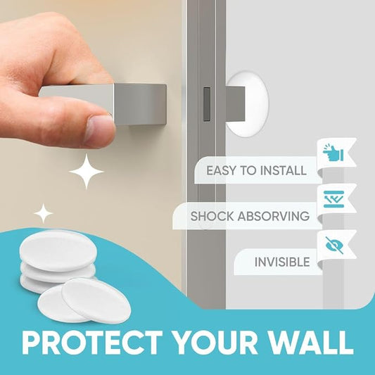 Strongest Home Wall & Door Handle Stopper 3.15" Set 5 Pieces of White Rubber - Image 2