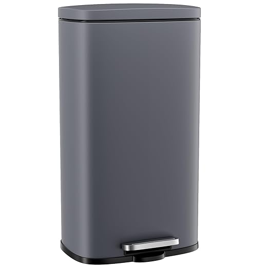 Arlopu 8 Gallon Step Trash Can, Stainless Steel Garbage Bin, Soft-Close Rubbish by Arlopu