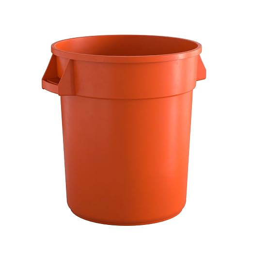 20 Gallon Orange Round Commercial Trash Can by Krollen+Industrial