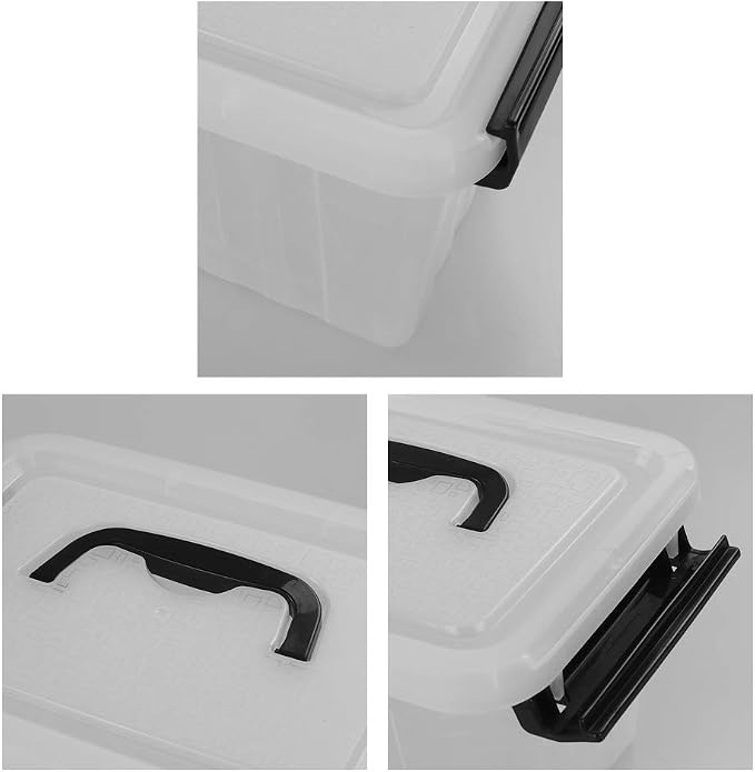 Bringer 3 Quart 6-Pack Clear Plastic Storage Boxes, Latch Box - Image 2