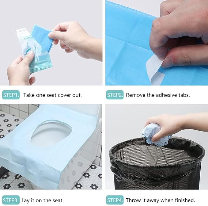 Disposable Waterproof Toilet Seat Covers – Individually Wrapped XL Portable - Image 7