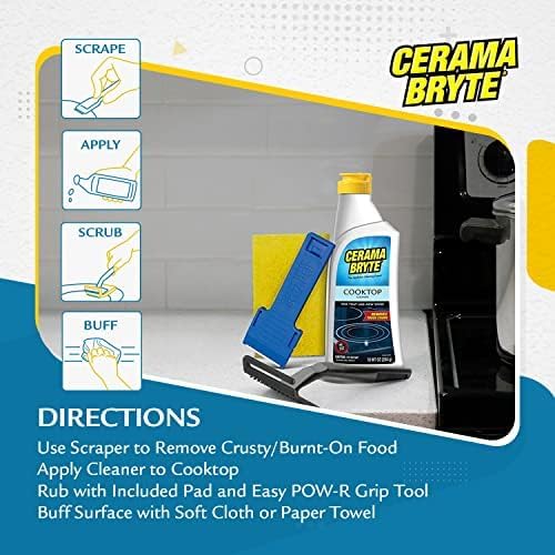 Cerama Bryte Glass Cooktop and Stove Top Cleaner Combo Kit - Image 3