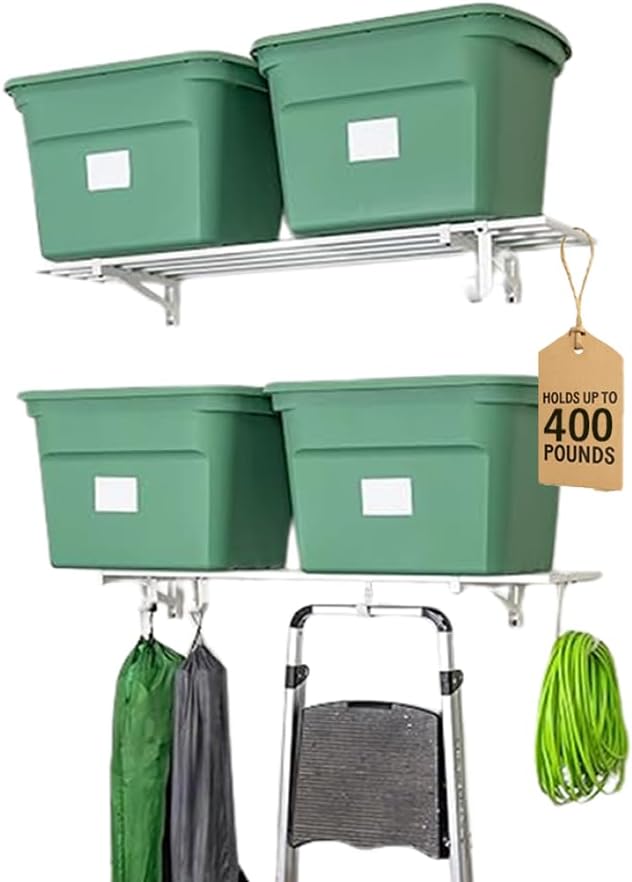 StoreYourBoard 2-Pack Heavy Duty Wall Shelves – Wall-Mounted Garage Storage by StoreYourBoard