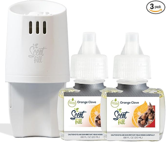 Scent Fill Orange Clove Plug in Air Freshener, Scented Oil Refills, 2 Refills + by ScentFill