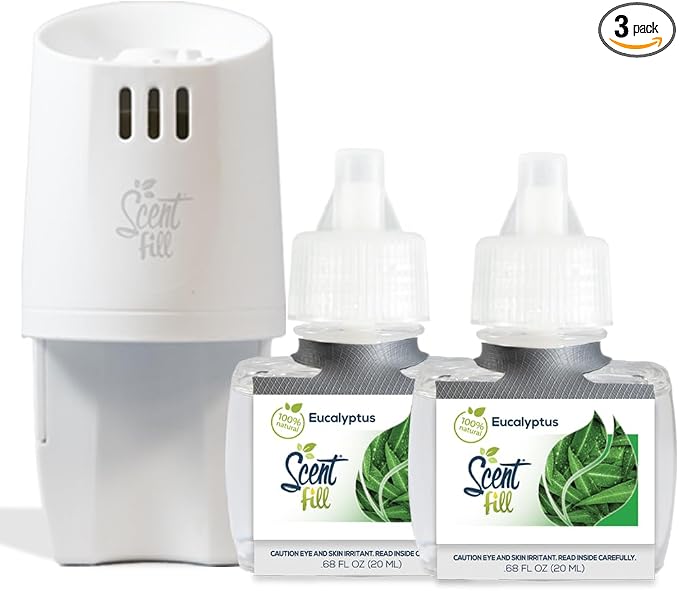 Scent Fill 100% Natural Eucalyptus Plug in Air Freshener, Scented Oil Refills by ScentFill