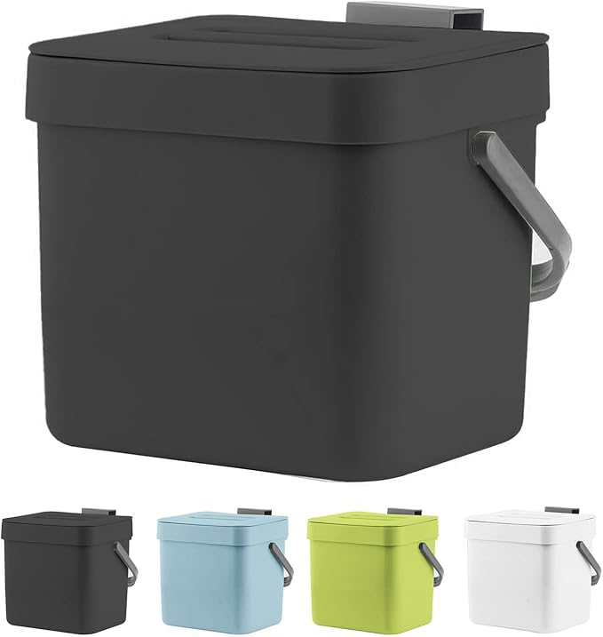 Kitchen Trash Can with Lid, LALASTAR Wall-Mounted Under Sink Small Garbage Can by LALASTAR