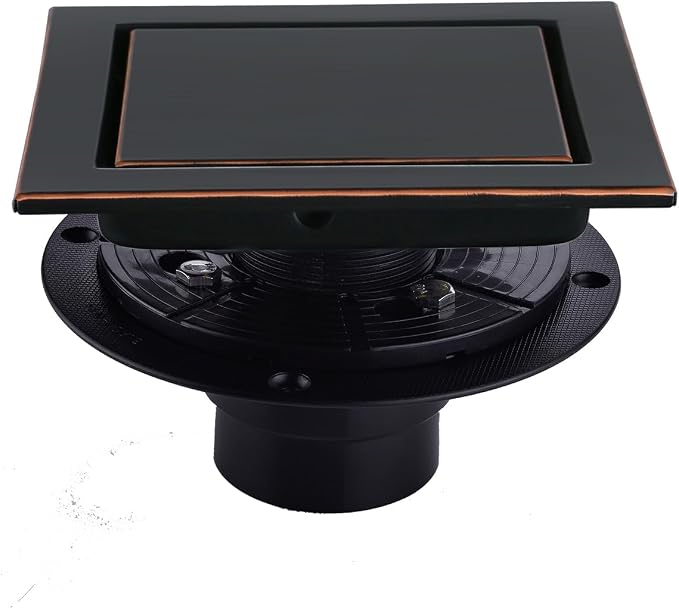 RANDOM Oil Rubbed Bronze Shower Drain Square 6 inch by RANDOM