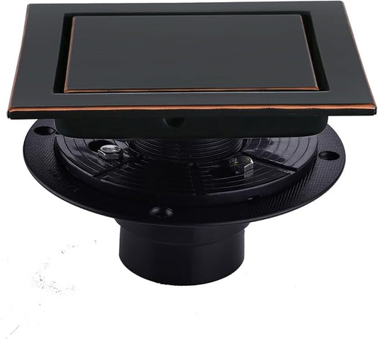 RANDOM Oil Rubbed Bronze Shower Drain Square 6 inch by RANDOM