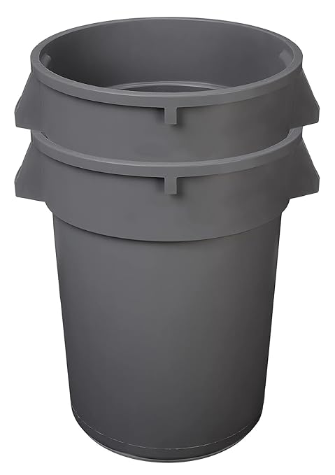 Amazon Basics Heavy Duty Durable Round Trash Can, 32 gallon - Image 2