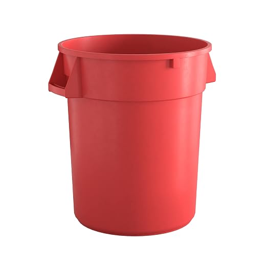 32 Gallon Red Round Commercial Trash Can by Krollen+Industrial