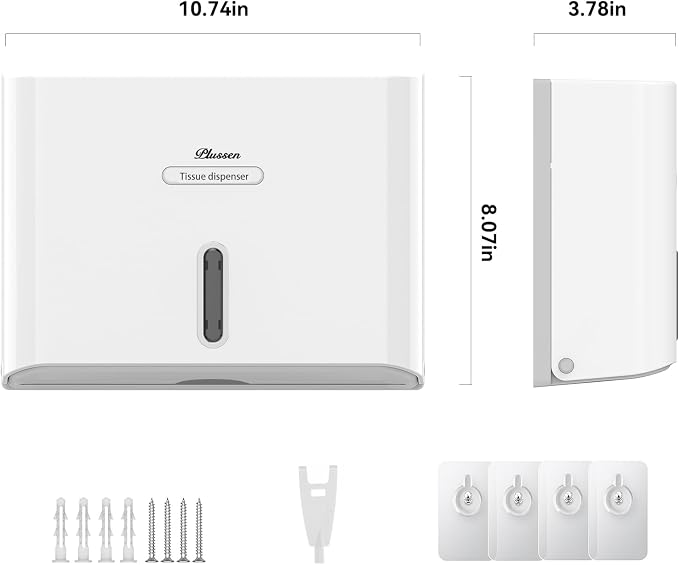 Paper Towel Dispenser Wall Mount, Adhesive No Drilling Multifold Trifold C Fold - Image 8