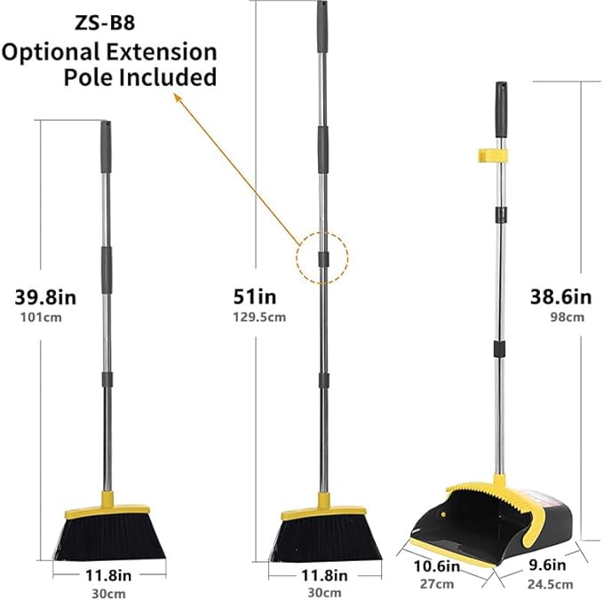 2-Pack is More economical，Upgraded Broom and Dustpan， - Image 2