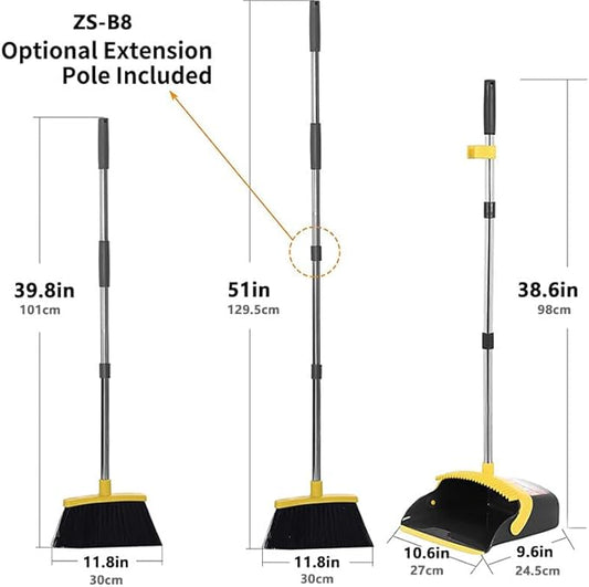 2-Pack is More economical，Upgraded Broom and Dustpan， - Image 2