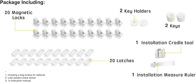 20 Pack Magnetic Cabinet Locks Baby Proofing - Image 2