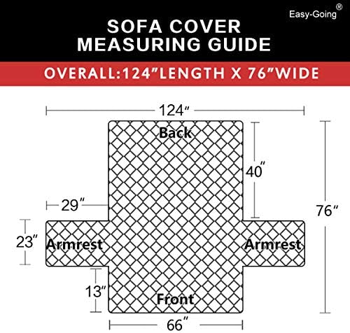 Easy-Going Reversible Couch Cover for 3 Cushion Couch Sofa Cover for Dogs Water Resistant Furniture Protector Cover with Foam Sticks Elastic Straps for Pet Cat (Sofa, Gray/Light Gray)