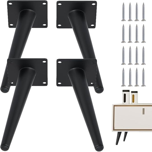 4PCS 7 Inch Matte Black Tapered Angled Legs by IURRDOP