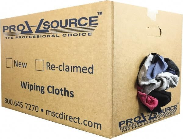 PRO SOURCE Low Lint Reclaimed Cotton Shop Rags, Washable Reusable Disposable by PROSOURCE