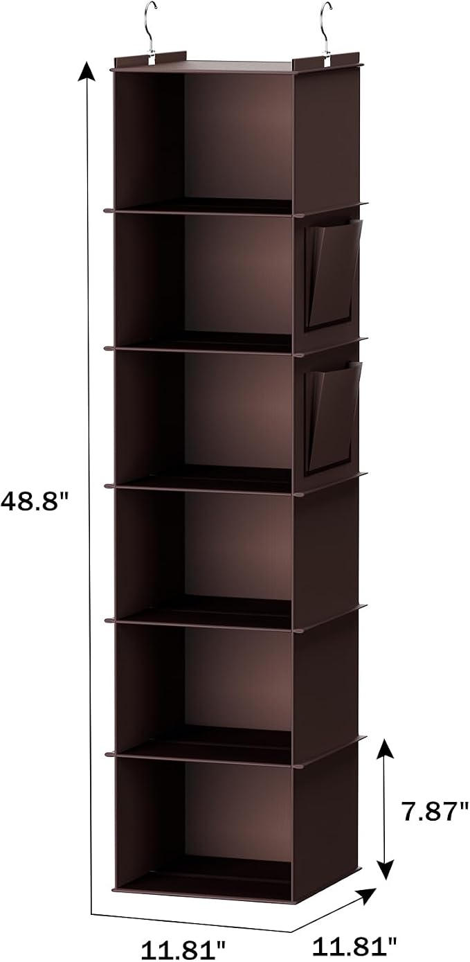 YOUDENOVA Hanging Closet Organizer, 6-Shelf Closet Hanging Storage Shelves - Image 3