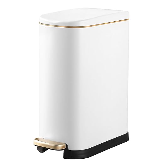 Bathroom Trash Can with Soft-Close Lid 3.5 Gallon Stainless Steel Garbage Can by SYNCVIBE