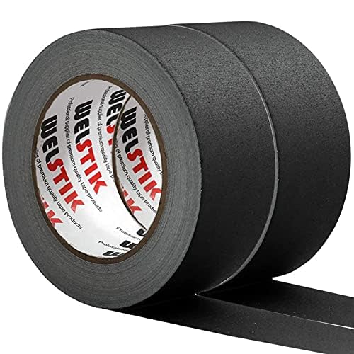 WELSTIK 2 Pack Black Gaffers Tape, Waterproof Matte Finish Gaff Tape, Non by WELSTIK