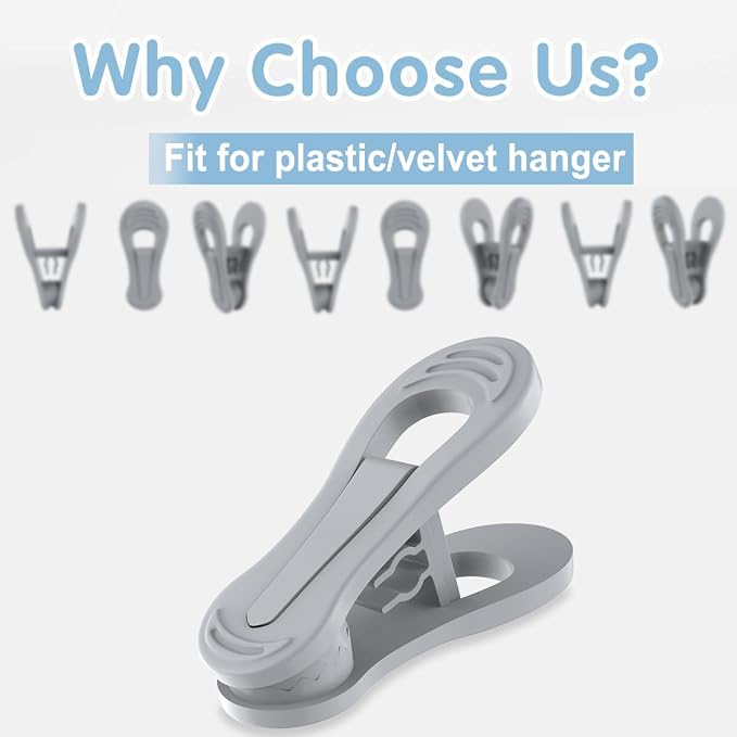 Grey Hanger Clips 50 PCS - Image 2