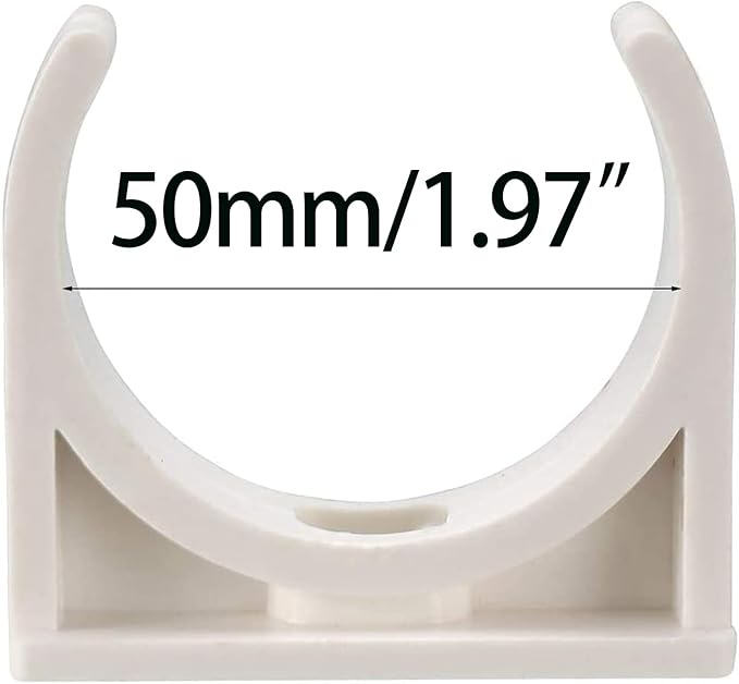 BVO 20 Pcs U-Shaped PVC Water 50mm Pipe Clamps - Image 3
