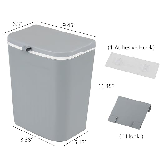 3.2 Gallon/12 L Wall Mounted Garbage Can, Hanging Cabinet Trash Can - Image 3