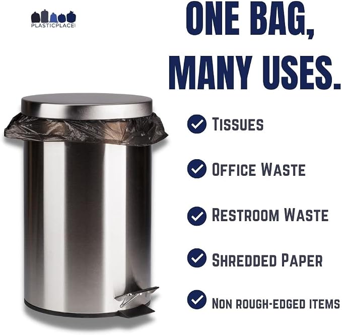 Plasticplace 12-16 Gallon Trash Bags │ 8 Microns │ Black High Density Liners │ - Image 4