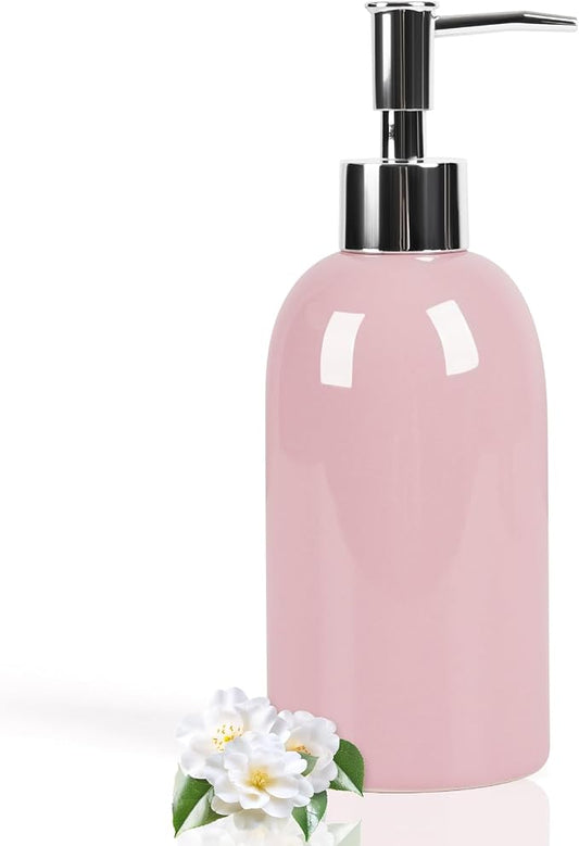 Natheeph 14OZ Ceramic Soap Dispenser Ceramic Soap Pump Dispenser Can Fill Liquid by Natheeph