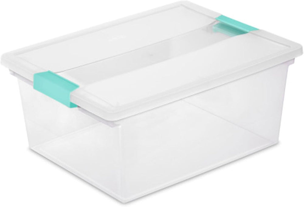 Sterilite 16-Pack Clip Box, Stackable Clear Plastic Bins