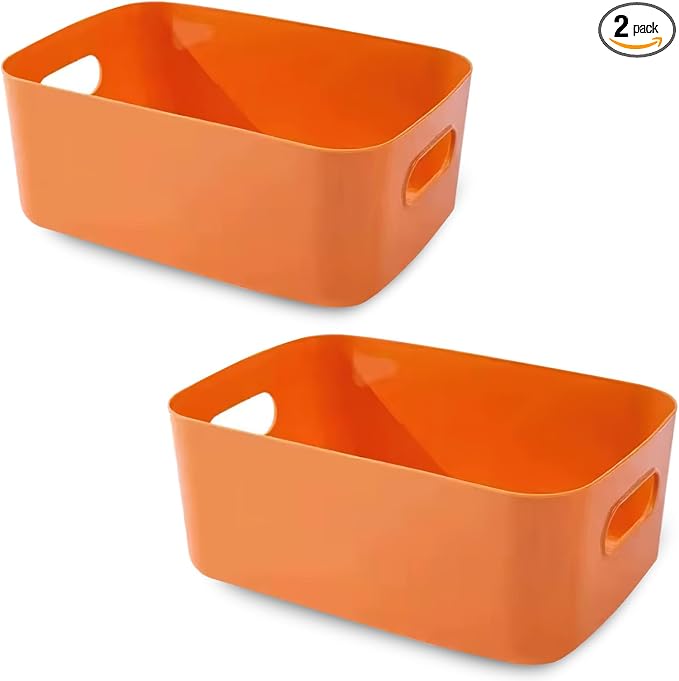 COVRA 2-Pack Plastic Storage Bins, Small Storage Baskets, Organizers by Unknown
