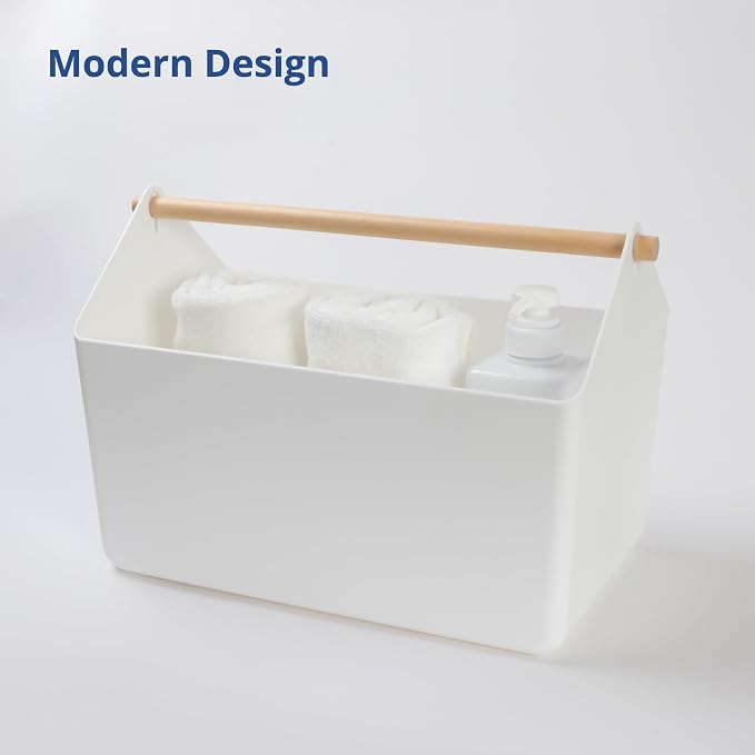 BLUE GINKGO Large Storage Basket – Plastic Caddy - Image 7
