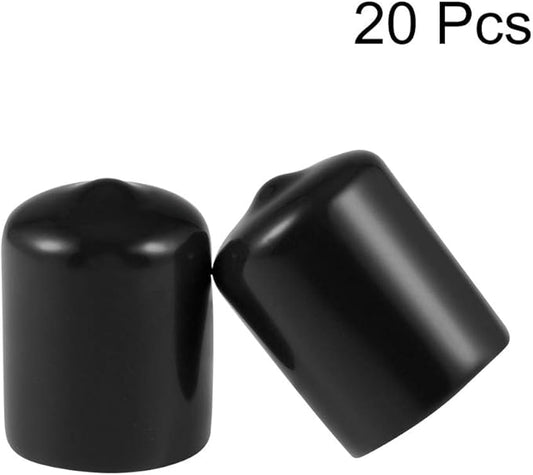 uxcell 20pcs Rubber End Caps 20mm ID Vinyl Round Tube Bolt Cap Cover Thread - Image 2